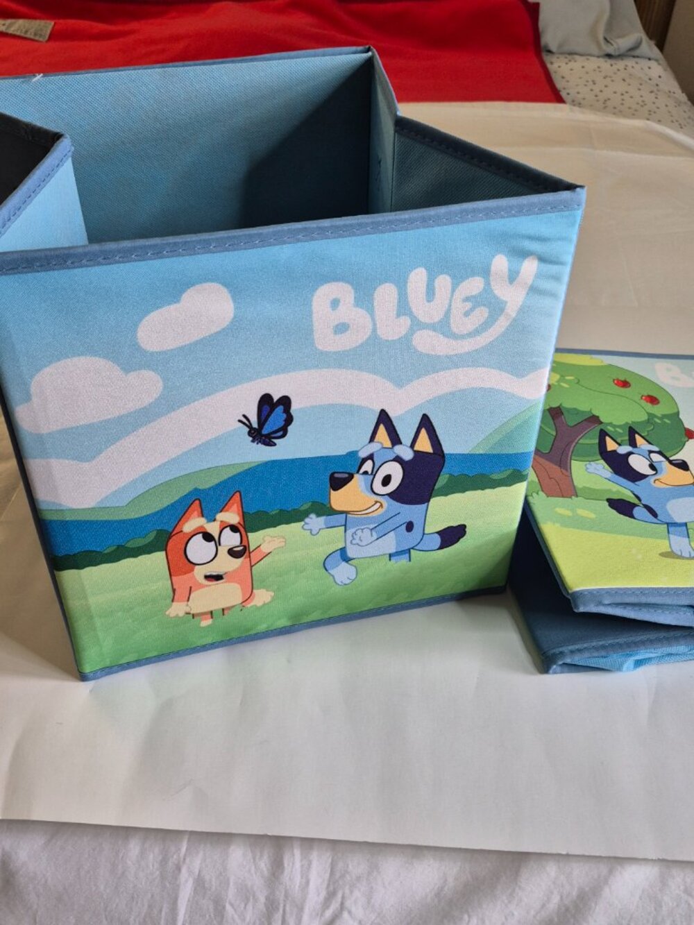 Bluey Kids' 2-Pack Printed Toy Storage Cubes, 11" x 11" x 11", New with Tag